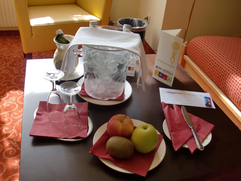 Unser Empfang am Zimmer Hotel Schwarz Alm