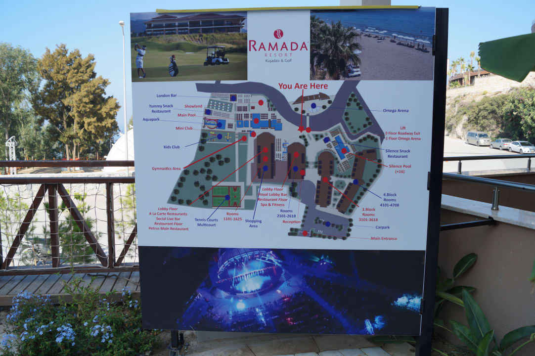 Lageplan des Hotels Ramada Resort Kusadasi & Golf