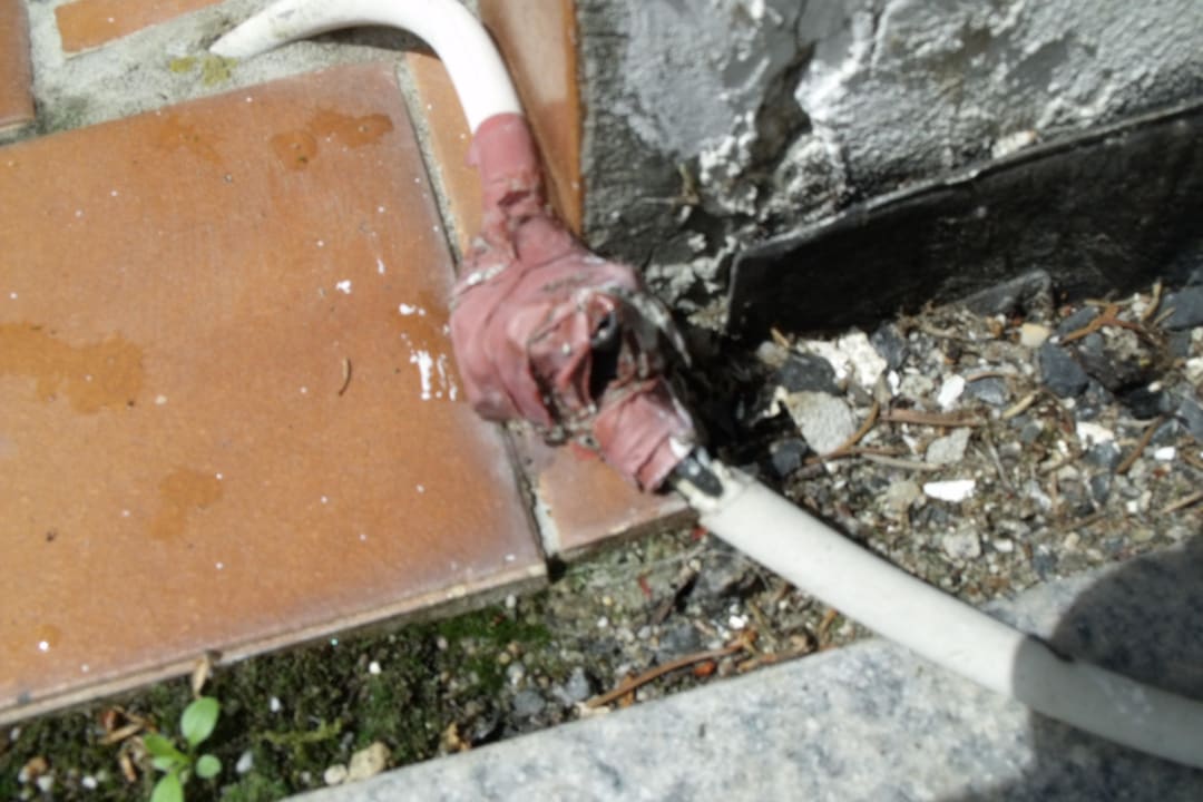 Elektr. Kabel auf der Terrasse Ferienhaus Lahnblick