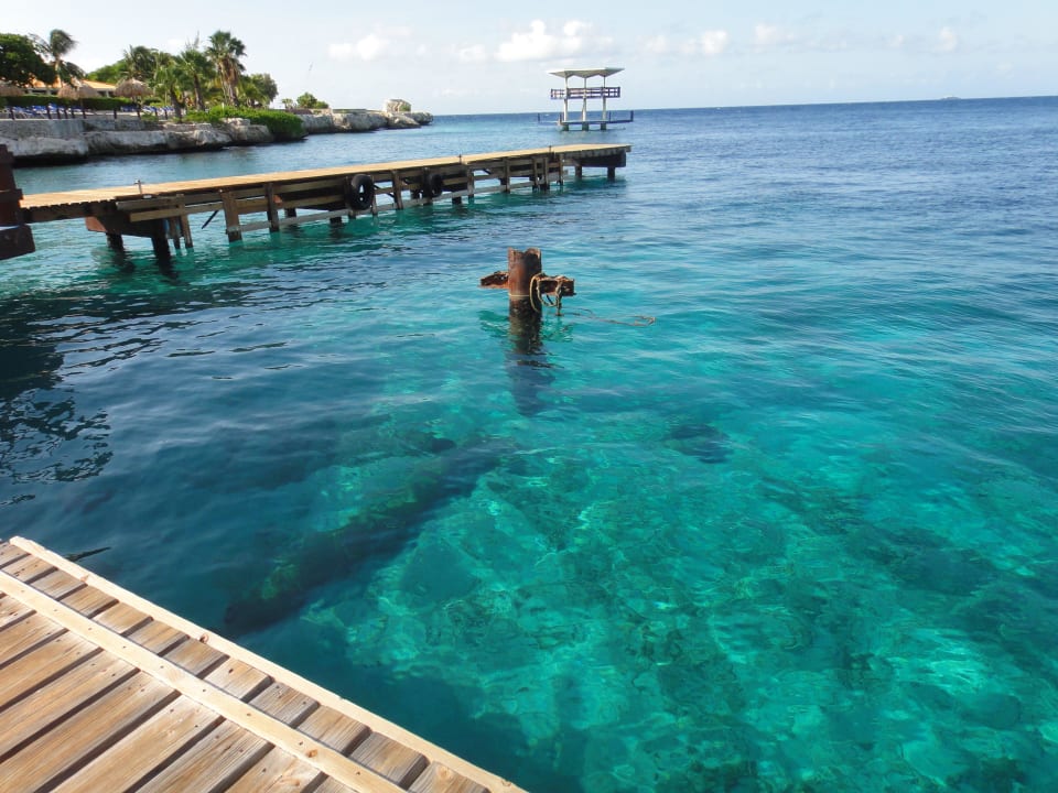Traumhaft klares Wasser vom Hotelsteg aus Dreams Curacao Resort, Spa & Casino