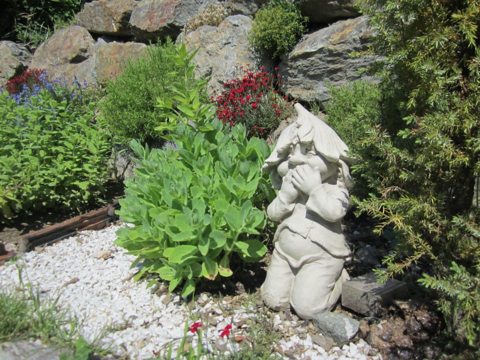 Troll im Kräuterbeet Familienbauernhof Haunzwicklhof