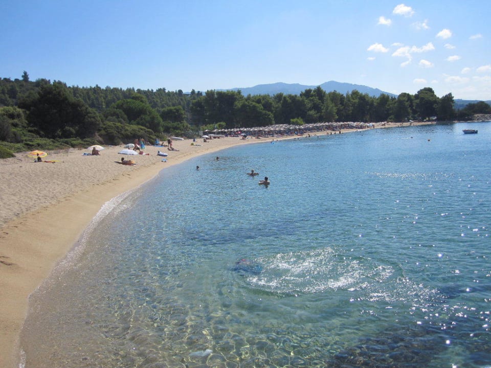 Übersicht über den kompletten Hotelstrand Hotel Lagomandra Beach