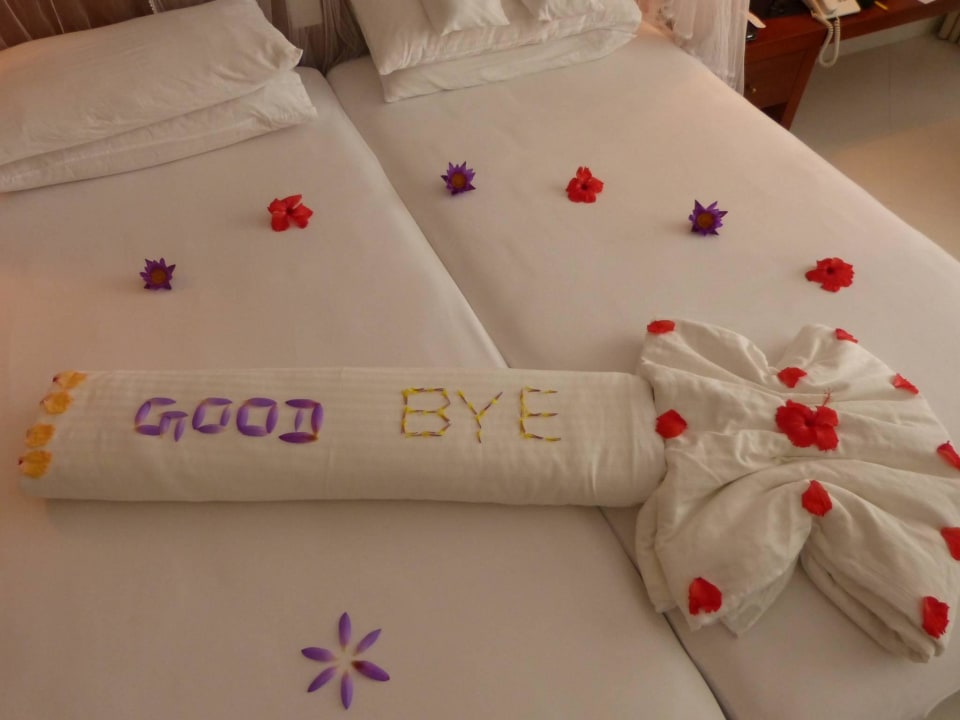 Unser Bett zum Abschied Hotel Lanka Princess Ayurveda