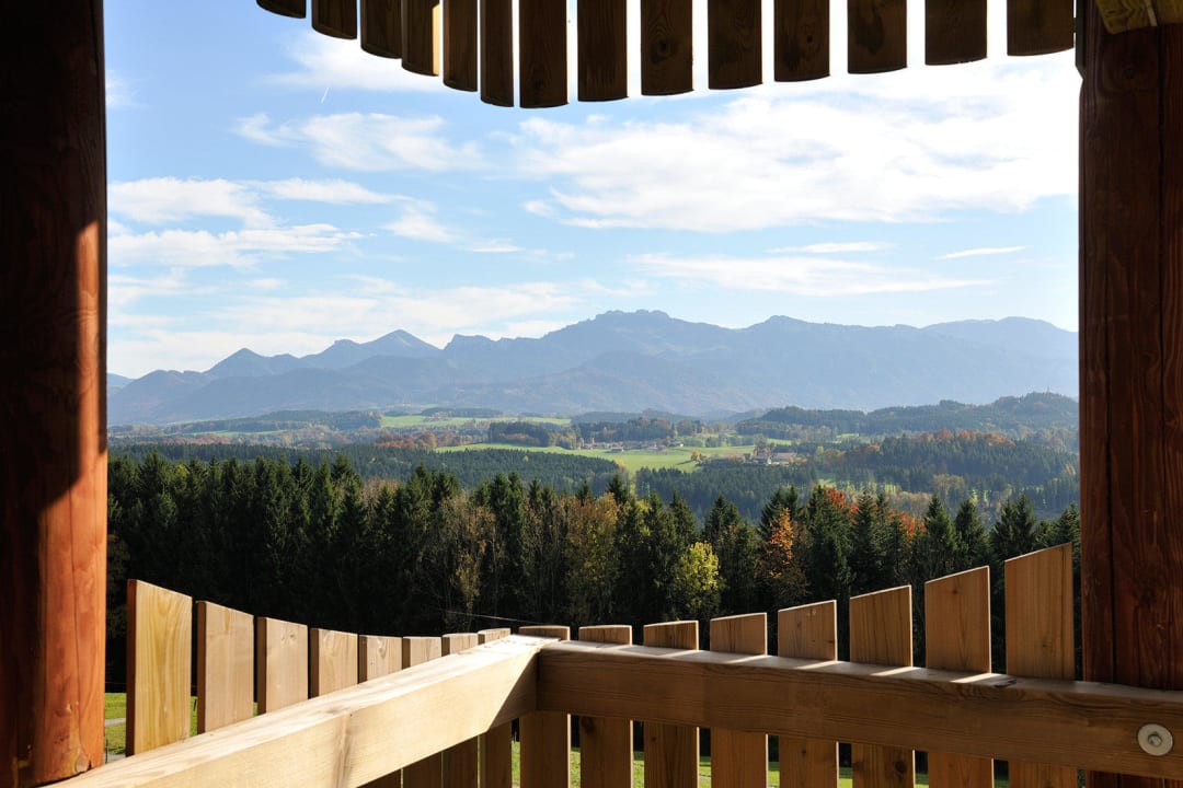 Ausblick vom Aussichtsturm am Lamplhof Lamplhof