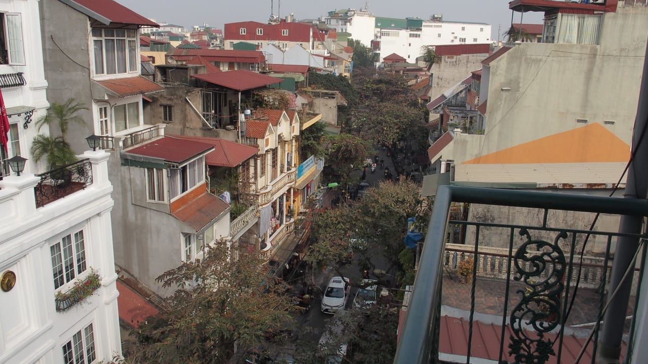 Blick vom Balkon im 7. Stock Hanoi 3B Hotel