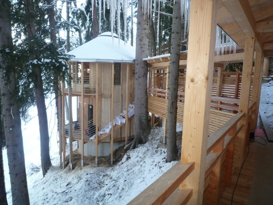 Waldsauna (kurz vor Fertigstellung) Naturhotel Grafenast
