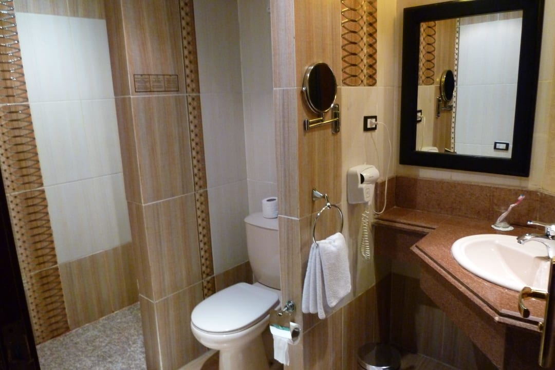 Das Badezimmer mit WC und Dusche Pickalbatros Palace Resort