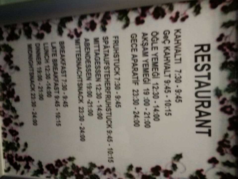 Die Restaurant-Zeiten waren sehr angenehm FUN&SUN Smart Hane Sun Hotel