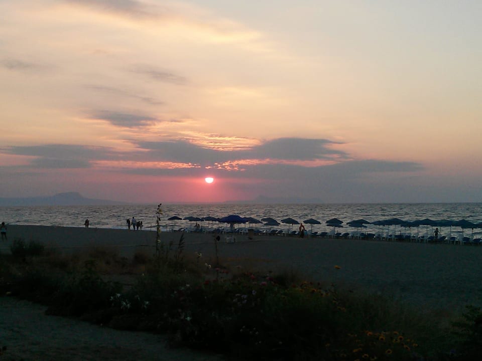 Sonnenuntergang von der Bar aus Golden Beach Rethymnon