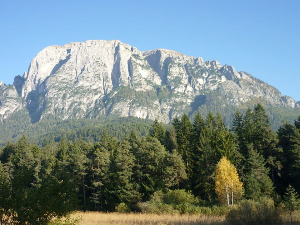 Ausblick vom Balkon auf den Schlern Hotel Waldsee
