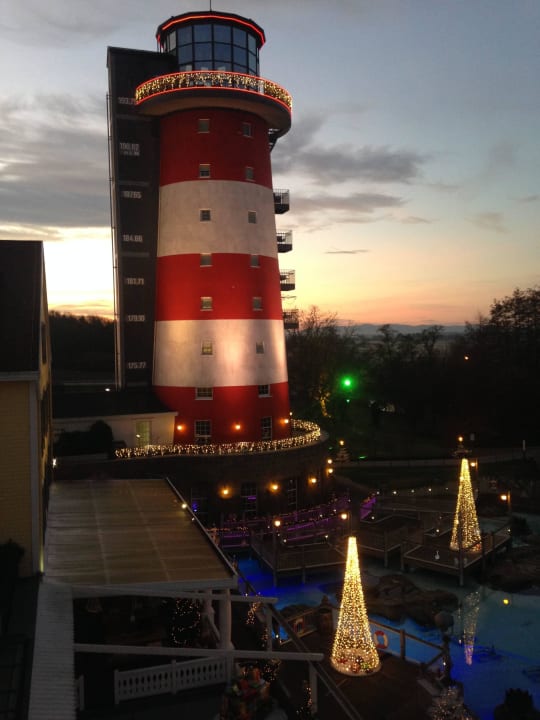 Aus dem Bett fotografiert Hotel Bell Rock Europa-Park