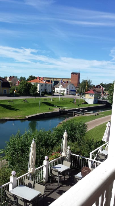 Blick auf Schleuse Göta Hotell