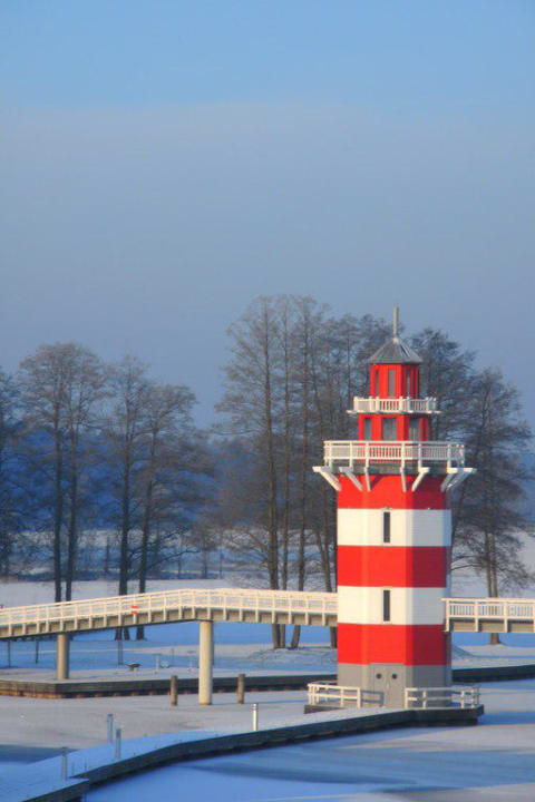 Leuchtturm des Hafendorfes Precise Resort Hafendorf Rheinsberg