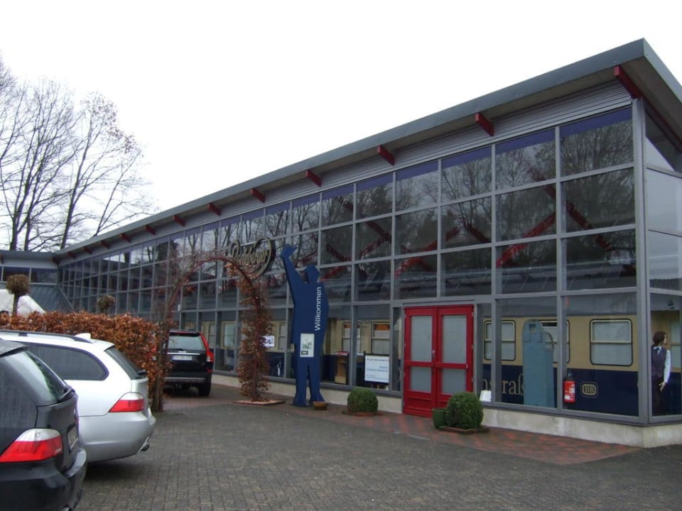 Überdachte Waggons Gasthof Dückinghaus Eisenbahnhotel