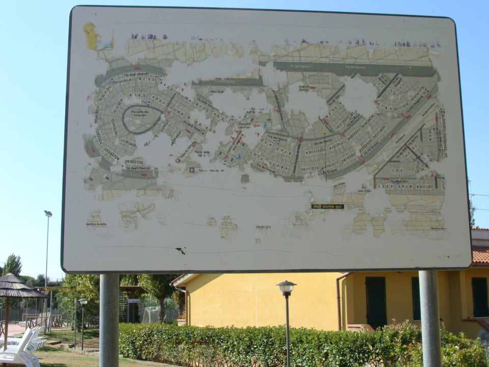 Bungalowkarte der Anlage unvollständig Villaggio Turistico Mare Si