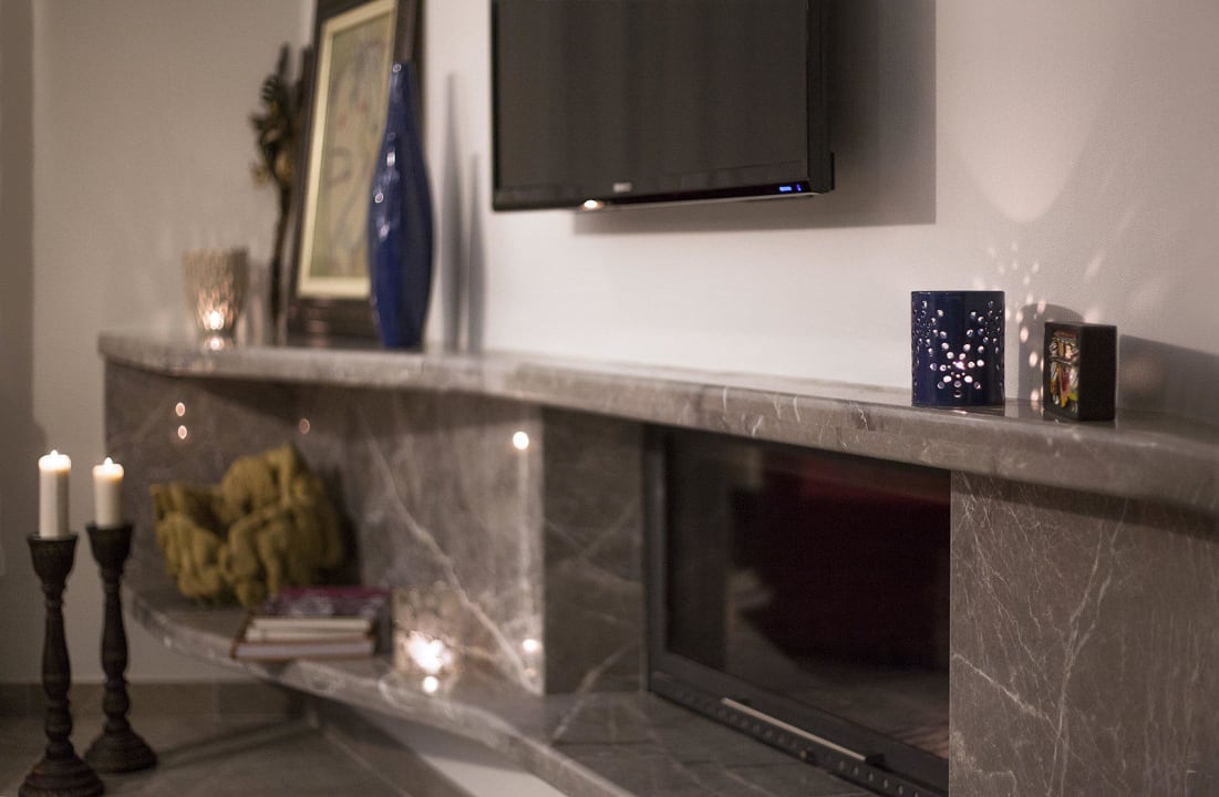 Fireplace in the living room  RetrON Residence