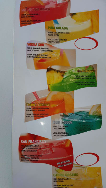 AI Cocktail-Karte Hipotels Cala Millor Park