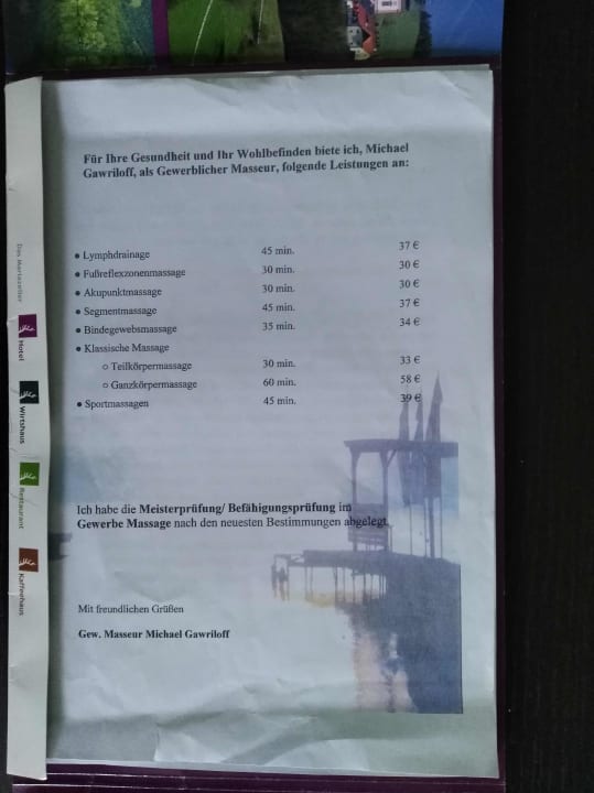 Info für den Kunden im Knitter Look... AKTIVHOTEL Weisser Hirsch