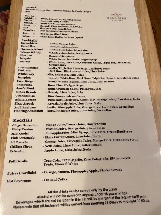 Gastro Adaaran Club Rannalhi - All Inclusive