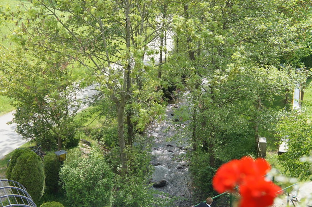 Der Weilersbach vom Zimmer aus Landgasthof Hotel Schützen