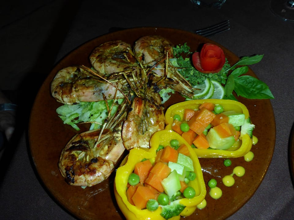 Garnelen beim La Vela Restaurant Hotel Gorgonia Beach Resort