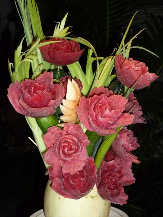 Ein Blumenstrauß aus Gemüse  Kuramathi Maldives