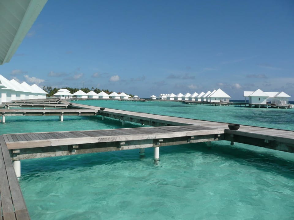 Blick von den Wasserbungalows auf die Insel ananea Diamonds Athuruga