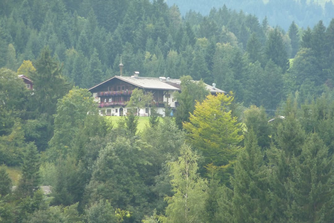 Blich auf das Hotel vom Berg Hotel Chalets Grosslehen