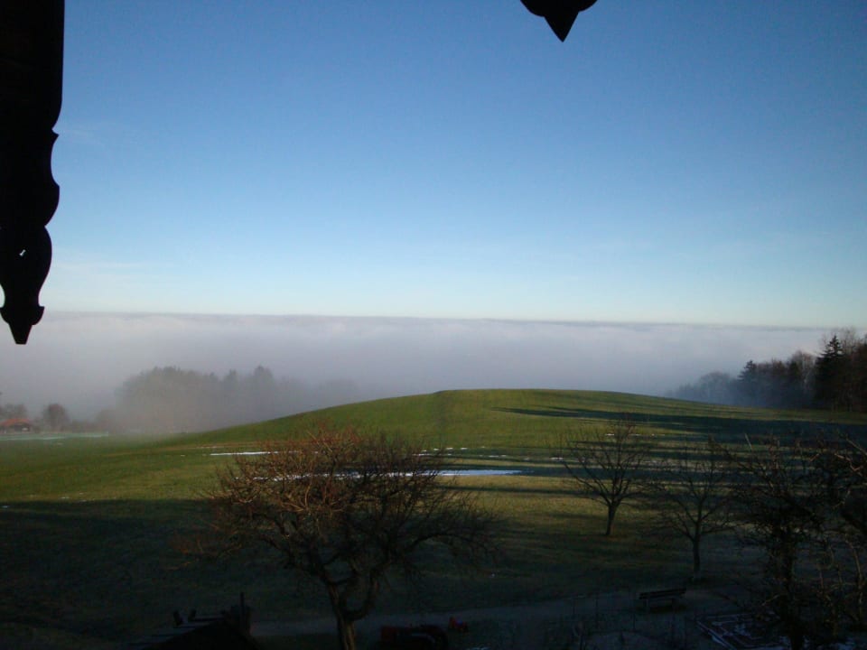 Aussicht von unserem Balkon am Morgähn Hotel Seiseralm & Hof