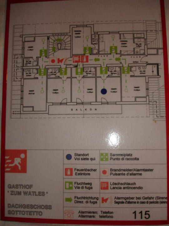 Fluchtplan Panoramahotel Watles