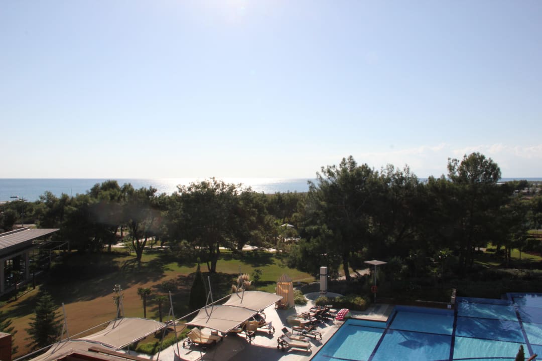 Seitlicher Meerblick von unserem Zimmer Lykia World Antalya