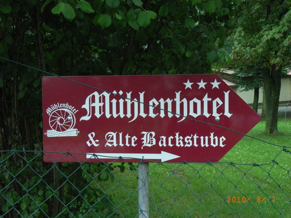 Wegweiser Mühlenhotel Schöpstal
