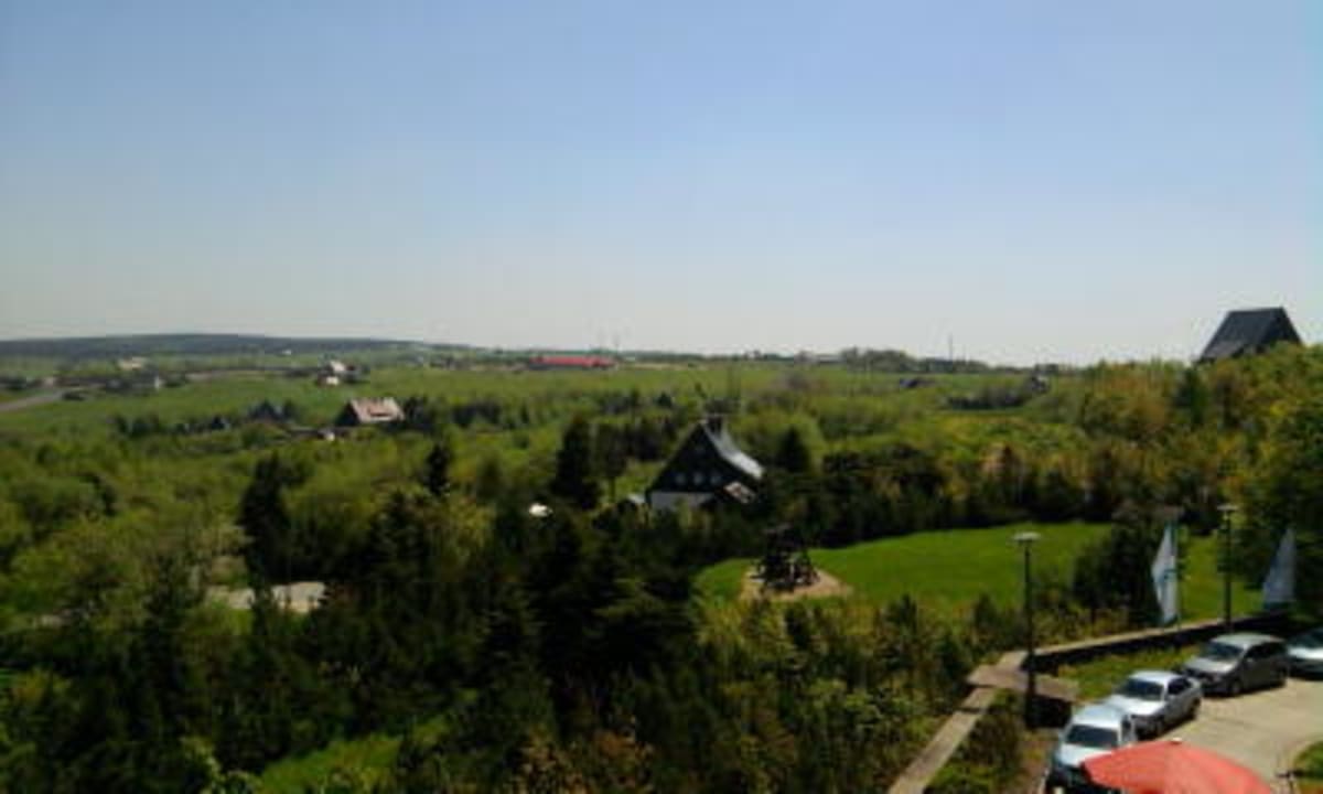 Blick auf den Parkplatz Hotel Lugsteinhof