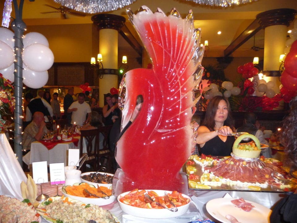 Weihnachts Deko im Hauptrestaurant Hotel Riu Tequila
