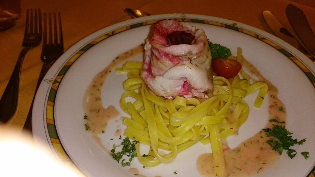Seezungenröllchen, war eher eine Roulade Hotel Saigerhütte