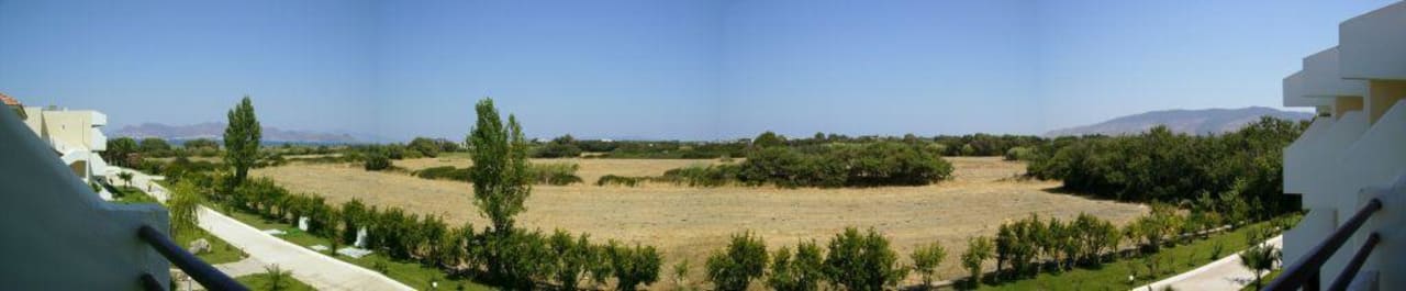 Panoramatic view from balcony Atlantica Thalassa Hotel