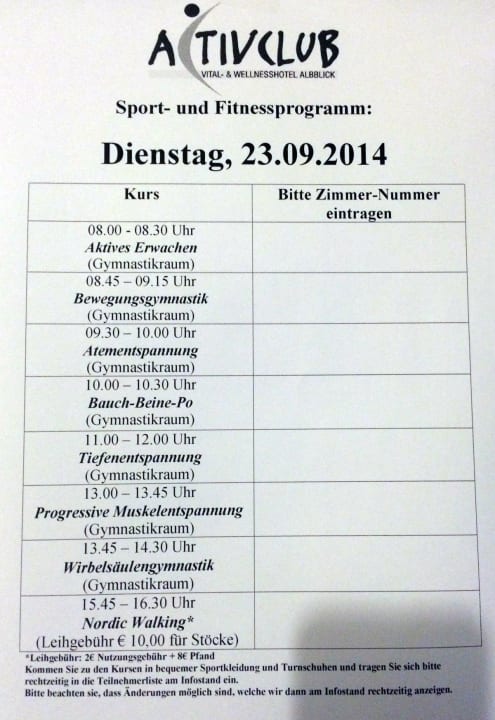 Fitnessangebote Di Vital- und Wellnesshotel Albblick