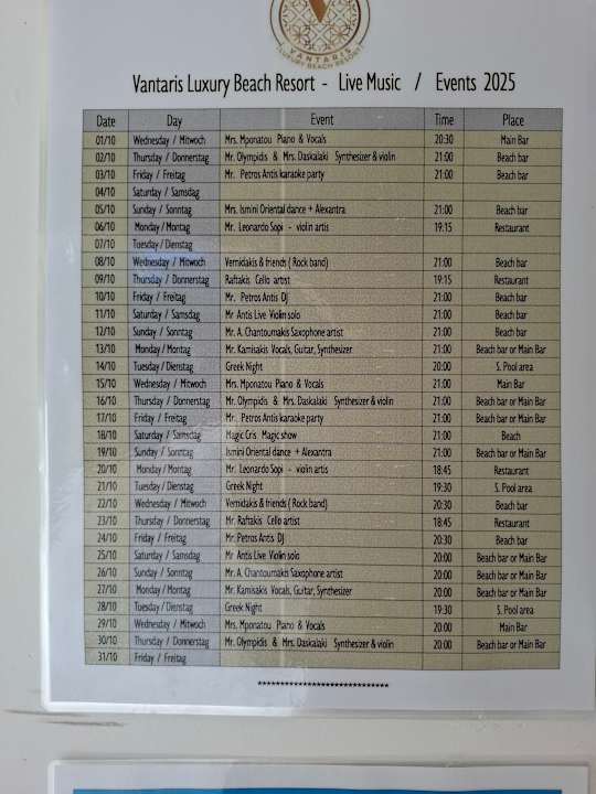 Sport & Freizeit Vantaris Luxury Beach Resort