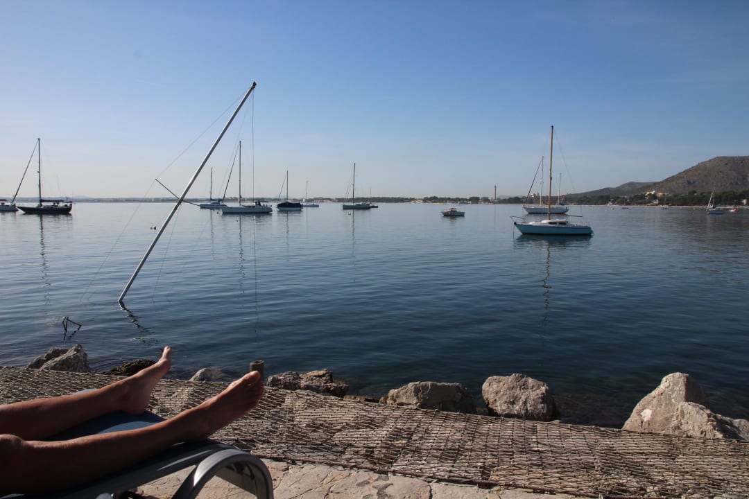 Blick von einer Liege auf den Strand von Alcudia Alcudiamar Marina Residence