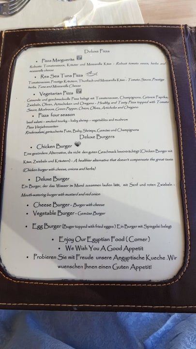 Essenskarte Shams Prestige Abu Soma-Adults Only