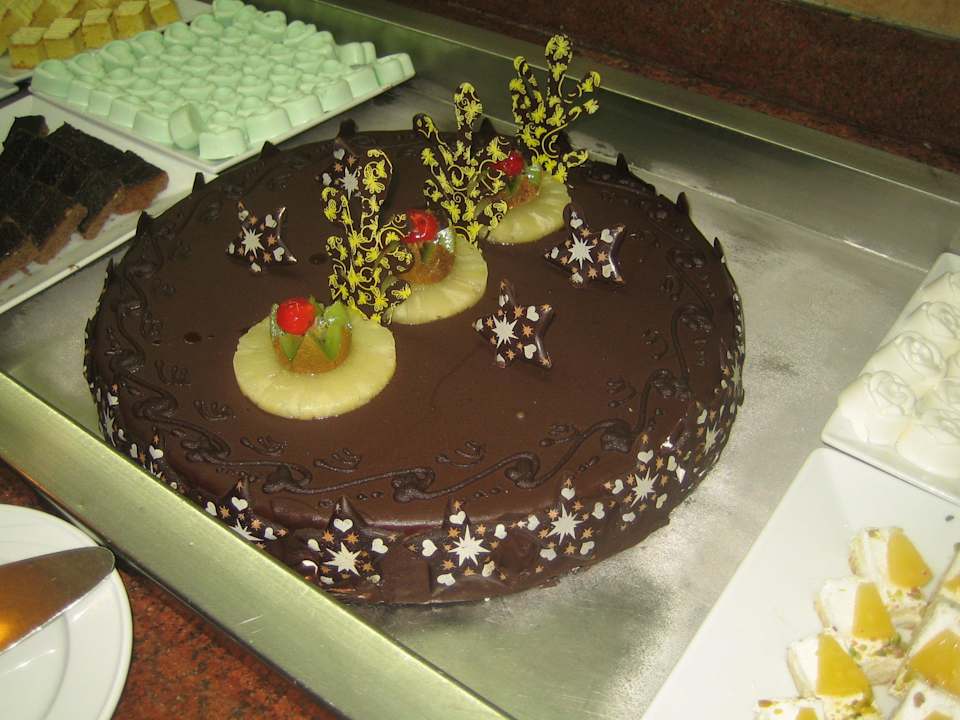 Schokokuchen zum Nachtisch Pickalbatros Alf Leila Wa Leila Resort - Neverland Hurghada