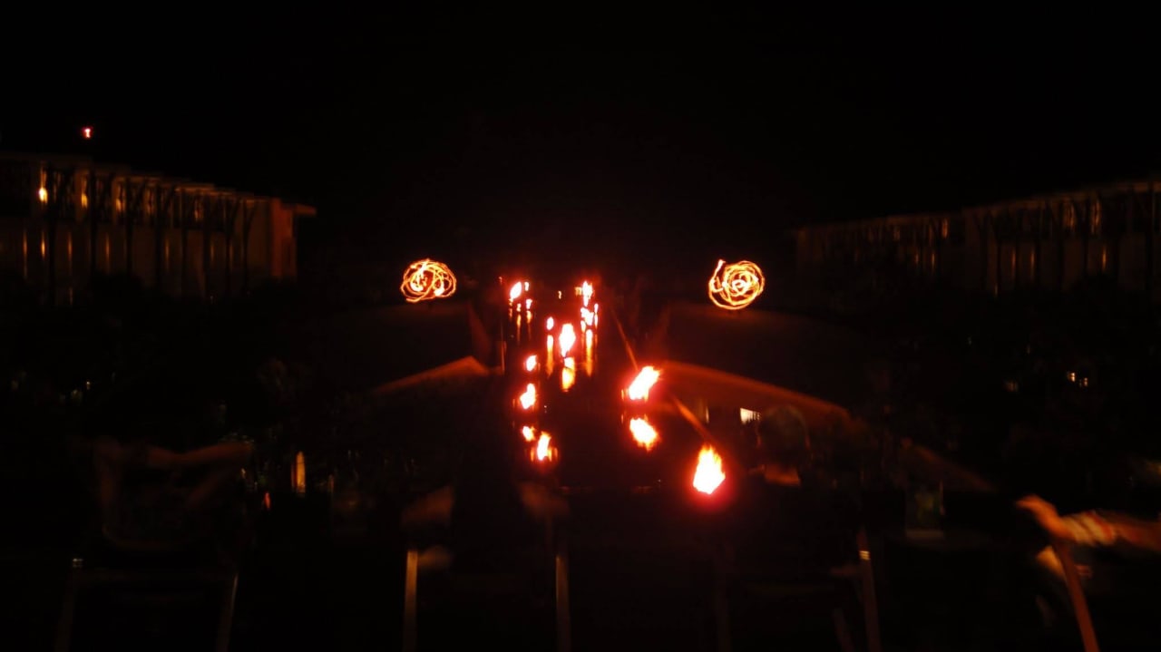 The fireshow viewed at lobby at night Sofitel Bali Nusa Dua Beach Resort