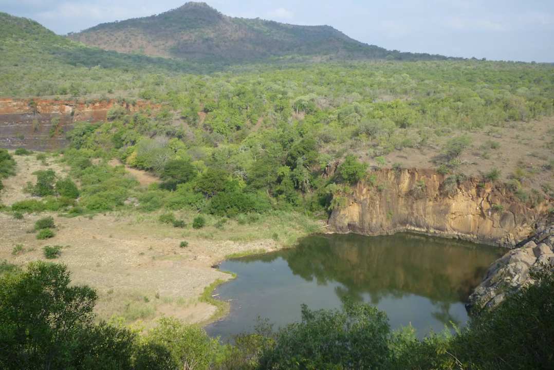 Blick auf das Wasserloch  Hotel Mkuze Falls Game Lodge