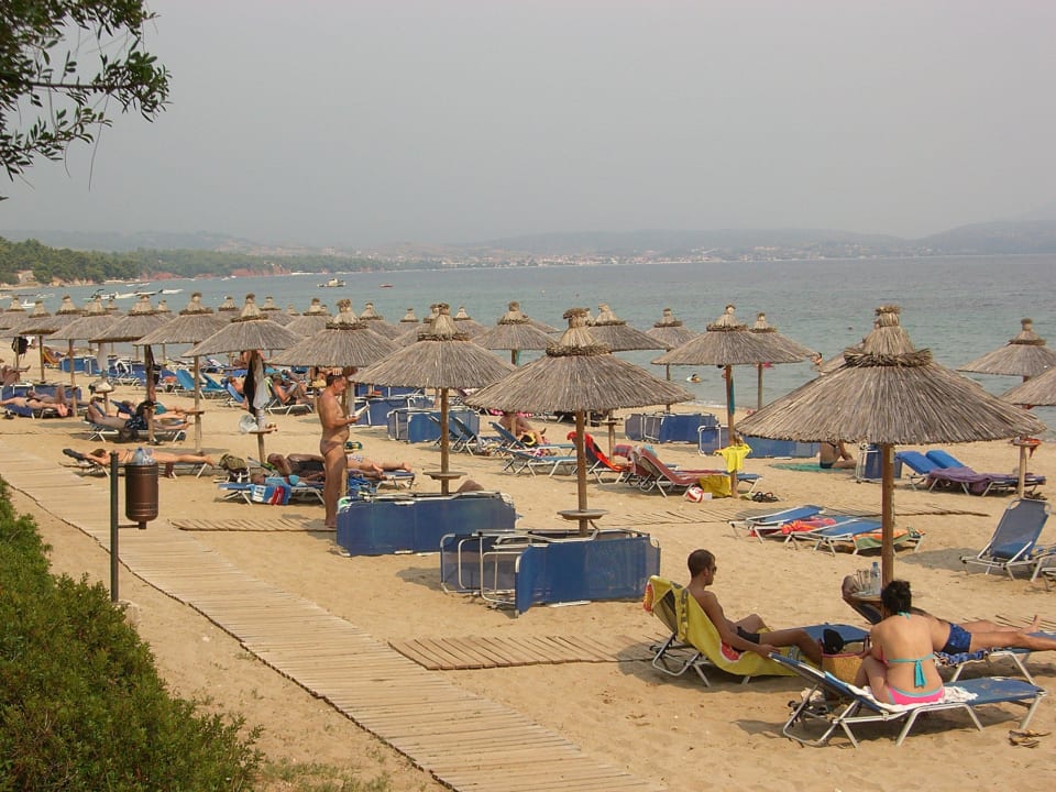 Hoteleigener Strand mit Liegen Blue Dolphin Resort Hotel