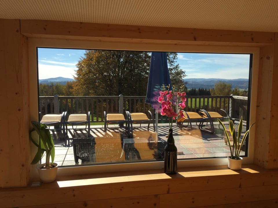 Aussicht aus dem Ruheraum 1. Bier & Wohlfühlhotel Gut Riedelsbach