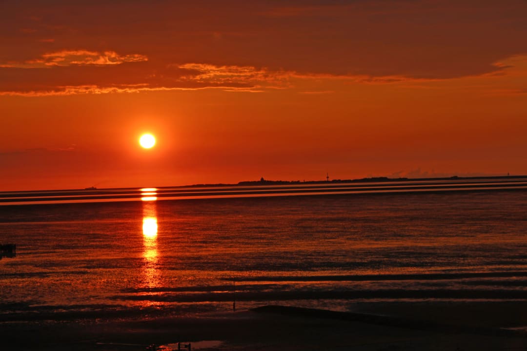 Blick von der Zimmerterrasse nach Neuwerk Hotel Wattenkieker