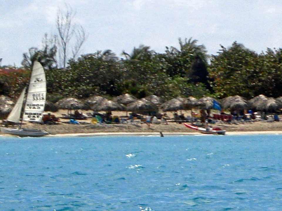 Blick vom Wasser auf den Strand Sol Hicacos Varadero