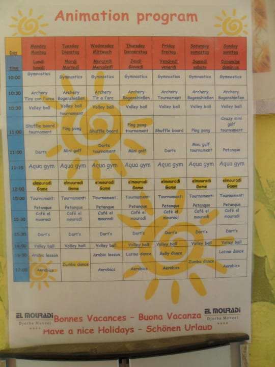 Animationsprogramm Hotel El Mouradi Djerba Menzel