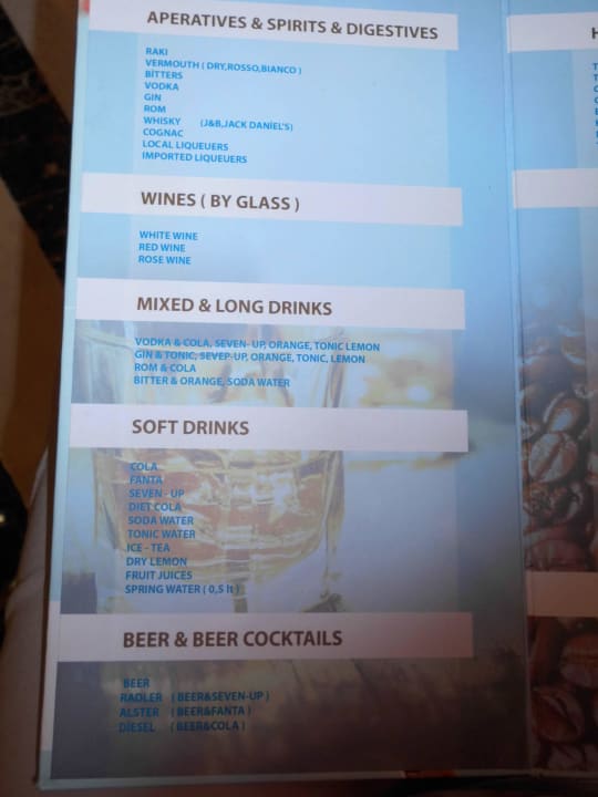 Getränkekarte 1 Asteria Bloom Side