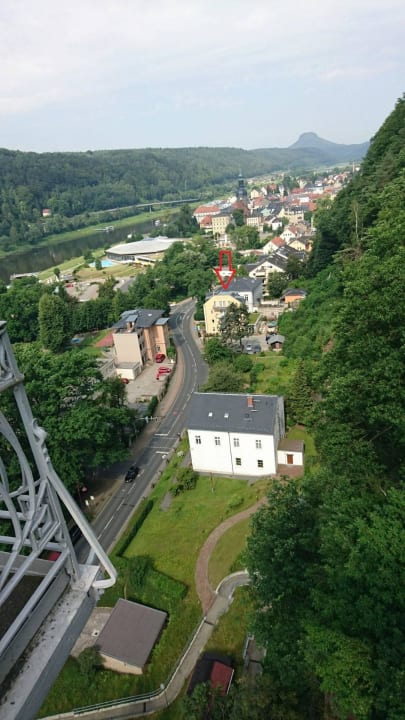 Blick vom Fahrstuhl auf das Hotel Hotel Albergo Toscana